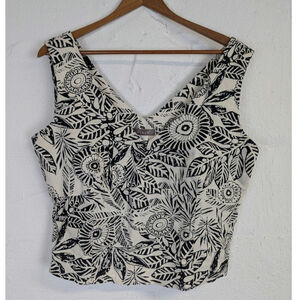 Boho Crop Top Linen Blend Floral Crunchy Festival Sleeveless Tank Womens 12